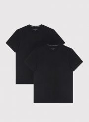PAKO LORENTE – Męski t-shirt w czarnym kolorze, dwupak. Czarne t-shirty męskie Pako Lorente, m, bez wzorów, z bawełny, bez kołnierzyka, bez ramiączek. Za 99.99 zł.