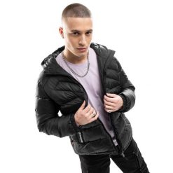 Kurtka puchowa lifestyle męska Siroko Tacca. Czarne kurtki męskie SIROKO, m, bez wzorów, z materiału, bez ramiączek, bez kaptura. W wyprzedaży za 148.00 zł.