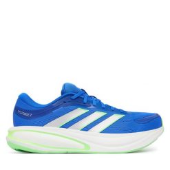 Buty do biegania adidas. Niebieskie buty do biegania męskie ADIDAS, bez wzorów, bez zapięcia, do biegania. Za 299.99 zł.