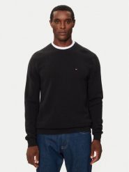 Tommy Hilfiger Sweter Essential MW0MW36347 Czarny Regular Fit. Czarne kardigany męskie Tommy Hilfiger, m, bez wzorów, z bawełny, bez ramiączek. Za 409.99 zł.