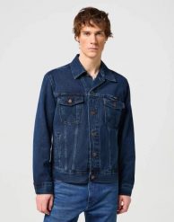 MESKA KURTKA JEANSOWA WRANGLER AUTHENTIC JACKET COALBLUE STONE 112146047. Kurtki męskie Wrangler, l, bez wzorów, z jeansu, bez ramiączek, bez kaptura. Za 299.99 zł.