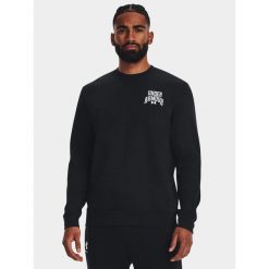 Bluza fitness męska UNDER ARMOUR Rival Terry Graphic Crew. Czarne bluzy nierozpinane męskie Under Armour, l, bez wzorów, casualowe, bez ramiączek, bez kaptura. Za 119.99 zł.