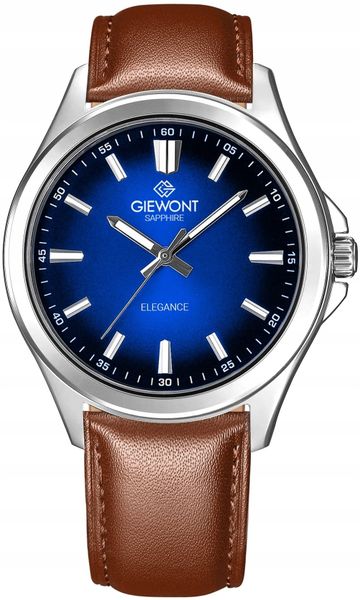Zegarek Męski Giewont Elegance Sapphire Brązowo Niebieski GW5160-A4. Brązowe zegarki męskie Giewont. Za 207.62 zł.