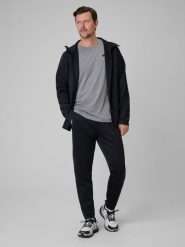 4F Spodnie treningowe szybkoschnące męskie - czarne S. Czarne długie spodnie sportowe męskie 4f, bez wzorów, ze skóry. Za 179.99 zł.