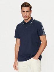 Guess Polo M4YP40 KARS0 Granatowy Regular Fit. Niebieskie koszulki polo męskie Guess, m, z aplikacjami, z bawełny, bez kołnierzyka, bez ramiączek. Za 159.99 zł.
