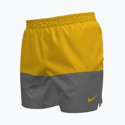 Szorty kąpielowe męskie Nike Split 5" Volley. Żółte kąpielówki męskie Nike, l, bez wzorów. Za 149.99 zł.