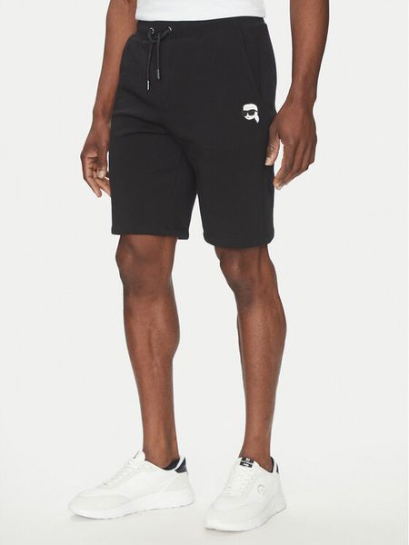 KARL LAGERFELD Szorty sportowe 705014 552900 Czarny Regular Fit. Czarne szorty sportowe męskie KARL LAGERFELD, bez wzorów, z bawełny, sportowe. Za 369.99 zł.