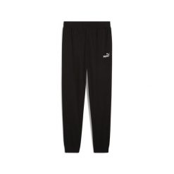 Męskie spodnie Essentials z logo No. 1 z dżerseju PUMA Black. Czarne eleganckie spodnie męskie Puma, bez wzorów, z dżerseju, eleganckie. Za 169.00 zł.