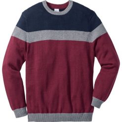 Sweter Regular Fit bonprix niebiesko-szaro-czerwony. Swetry męskie marki bonprix. Za 79.99 zł.