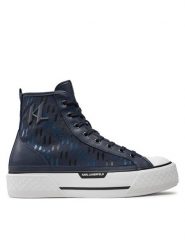 KARL LAGERFELD Trampki KL50454 Granatowy. Niebieskie trampki męskie KARL LAGERFELD, bez wzorów, z materiału, bez zapięcia. Za 449.99 zł.