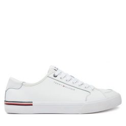 Tenisówki Tommy Hilfiger. Białe trampki męskie Tommy Hilfiger, bez wzorów, bez zapięcia. Za 219.99 zł.