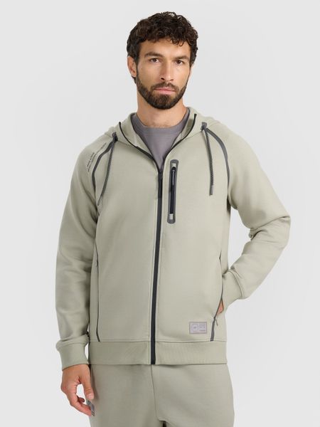 4F Bluza dresowa rozpinana z kapturem męska - oliwkowa S. Brązowe bluzy rozpinane męskie 4f, m, bez wzorów, z bawełny, z kapturem. W wyprzedaży za 169.99 zł.