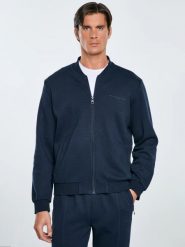 Bluza męska bomber granatowa Wladorb 403. Niebieskie bluzy rozpinane męskie Big Star, l, bez wzorów, z dzianiny, biznesowe, bez ramiączek, bez kaptura. Za 249.99 zł.