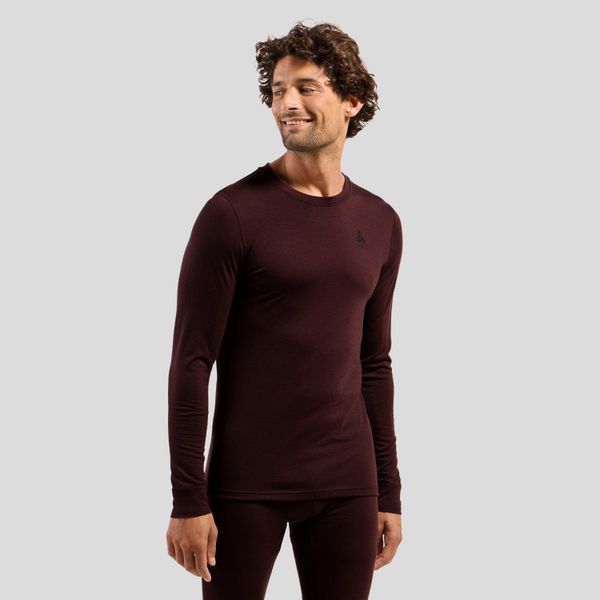 Bluza termoaktywna męska Odlo Merino 200 BL Top Crew Neck LS. Brązowe bielizna termoaktywna męska Odlo, m, bez wzorów, bez ramiączek. Za 324.99 zł.