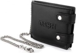 Cash CZARNY STYLOWY DUŻY MĘSKI SKÓRZANY PORTFEL Z ŁAŃCUCHEM CASH R64. Czarne portfele męskie Cash, bez wzorów. Za 93.49 zł.
