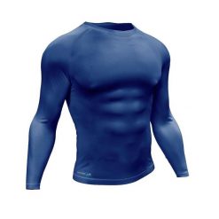 Dżersej z długim rękawem Precision Essential Baselayer. Niebieskie koszulki męskie z długim rękawem Precision, bez wzorów, z dżerseju, sportowe, bez kołnierzyka, bez ramiączek. Za 197.00 zł.