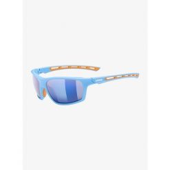 Okulary przeciwsłoneczne Uvex Sportstyle 229 - blue/mirror blue. Niebieskie okulary przeciwsłoneczne męskie Uvex, bez wzorów, sportowe. Za 239.90 zł.