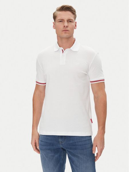 JOOP! Jeans Polo 15 JJJ-17Amare 30046012 Biały Modern Fit. Białe koszulki polo męskie JOOP! Jeans, m, bez wzorów, z bawełny, bez kołnierzyka, bez ramiączek. Za 199.99 zł.