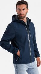 Kurtka męska Ombre Kurtka męska SOFTSHELL z polarowym środkiem - granatowy V5 OM-JANP-0137 M. Niebieskie kurtki męskie Ombre, m, bez wzorów, z polaru, bez ramiączek, bez kaptura. Za 129.99 zł.