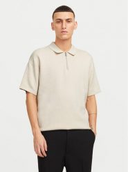 Jack & Jones Polo Troy 12269617 Beżowy Relaxed Fit. Brązowe koszulki polo męskie Jack & Jones, m, bez wzorów, z bawełny, bez kołnierzyka, bez ramiączek. Za 119.99 zł.