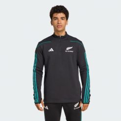 Kurtka All Blacks Fleece. Czarne kurtki treningowe męskie ADIDAS, l, bez wzorów, bez kaptura, do piłki nożnej. W wyprzedaży za 213.85 zł.