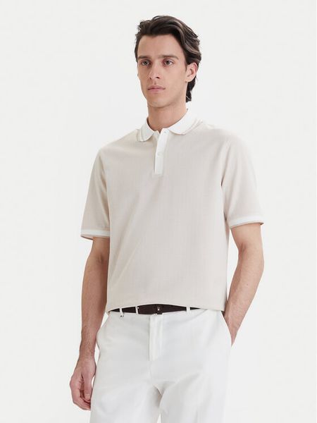 Bugatti Polo 8150-75112C Écru Regular Fit. Białe koszulki polo męskie Bugatti, m, bez wzorów, z bawełny, bez kołnierzyka, bez ramiączek. Za 359.99 zł.