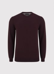 PAKO LORENTE – Fioletowy męski sweter w serek. Fioletowe swetry męskie Pako Lorente, bez wzorów, z bawełny, bez kołnierzyka, bez ramiączek. Za 79.99 zł.