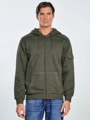 Bluza męska rozpinana z kapturem khaki Jagmur 303. Zielone bluzy z kapturem męskie Big Star, l, bez wzorów, z dzianiny, z kapturem. Za 249.99 zł.