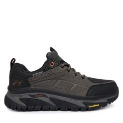 Trekkingi Skechers. Szare buty trekkingowe męskie Skechers, bez wzorów, sportowe, bez obcasa, bez zapięcia. Za 459.99 zł.