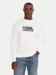 KARL LAGERFELD Bluza 705091 554917 Biały Regular Fit. Białe bluzy nierozpinane męskie KARL LAGERFELD, m, bez wzorów, z bawełny, bez ramiączek, bez kaptura. Za 439.99 zł.