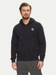 KARL LAGERFELD Bluza 705074 551900 Czarny Regular Fit. Czarne bluzy rozpinane męskie KARL LAGERFELD, m, bez wzorów, z bawełny, bez ramiączek, bez kaptura. Za 579.99 zł.