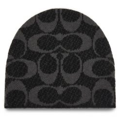 Czapka Coach. Czarne czapki męskie Coach, na zimę, bez wzorów. Za 319.99 zł.