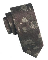 Elegancki i Modny Męski Krawat - Angelo di Monti - Brąz w Kwiaty. Krawaty i muchy męskie Angelo di Monti, bez wzorów, z tkaniny, eleganckie. Za 45.00 zł.