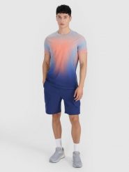 4F Spodenki treningowe szybkoschnące męskie 4F x Robert Lewandowski - granatowy XL. Niebieskie szorty sportowe męskie 4f, bez wzorów, z materiału, sportowe. Za 199.99 zł.