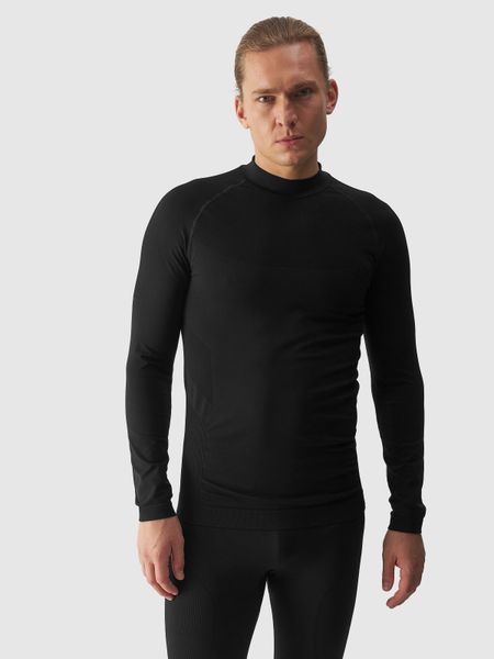 4F Bielizna termoaktywna bezszwowa (góra) męska - czarna L/XL. Czarna bielizna termoaktywna męska 4f, l, bez wzorów, z dzianiny, bez ramiączek. Za 169.99 zł.