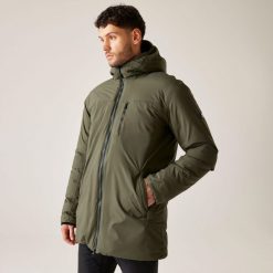 Yewbank II Regatta męska trekkingowa kurtka parka zimowa. Zielone kurtki męskie Regatta, na zimę, m, bez wzorów, bez kaptura. Za 249.99 zł.