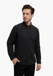 Grafitowa koszula, Slim Fit, K-BERI. Szare koszule męskie Volcano, m, bez wzorów, z jeansu, bez kołnierzyka, bez ramiączek. Za 149.99 zł.