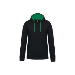 Kontrastowa bluza z kapturem Kariban. Czarne bluzy nierozpinane męskie KARIBAN, m, bez wzorów, z kapturem. Za 166.50 zł.