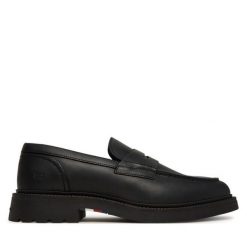 Mokasyny Tommy Hilfiger. Czarne mokasyny męskie Tommy Hilfiger, bez zapięcia. Za 549.99 zł.
