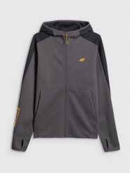 4F Bluza dresowa regular z kapturem męska - szara XXL. Szare bluzy rozpinane męskie 4f, m, bez wzorów, z dresówki, bez ramiączek, z kapturem. Za 199.99 zł.