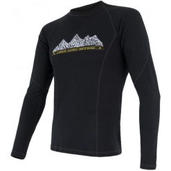 Sensor koszulka termoaktywna z długim rękawem Merino DF Adventure M black XL. Czarne bielizna termoaktywna męska Sensor, m, bez wzorów, z materiału, bez ramiączek, outdoorowe. Za 229.00 zł.