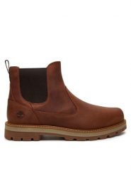 Timberland Sztyblety Britton Road Mid Chelsea TB0A6A4WEM61 Brązowy. Brązowe sztyblety męskie Timberland, ze skóry, bez obcasa, bez zapięcia. Za 619.99 zł.