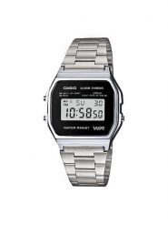 Casio Zegarek Vintage A158WEA-1EF Srebrny. Szare, cyfrowe zegarki męskie Casio, srebrne. Za 179.99 zł.