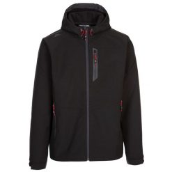 Męska Kurtka Soft Shell Marlon. Czarne kurtki męskie Trespass, m, bez wzorów, z softshellu, sportowe, bez ramiączek, bez kaptura. Za 279.99 zł.