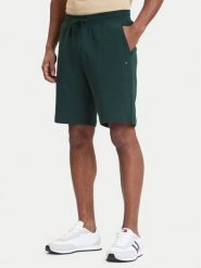 Tommy Hilfiger Szorty sportowe Essential Terry MW0MW37240 Zielony Regular Fit. Zielone szorty sportowe męskie Tommy Hilfiger, bez wzorów, z bawełny, sportowe. Za 329.99 zł.