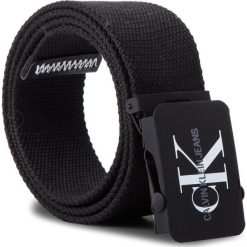 Pasek Męski CALVIN KLEIN JEANS - J Canvas Plaque Belt K50K503838 85 001. Czarne paski męskie Calvin Klein Jeans, w paski, z jeansu. Za 179.00 zł.