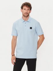 Boss Polo Parlay 143 50515596 Błękitny Regular Fit. Niebieskie koszulki polo męskie Boss, m, bez wzorów, z bawełny, bez kołnierzyka, bez ramiączek. Za 319.99 zł.