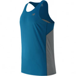 New Balance MT53067SIM. Niebieskie t-shirty sportowe męskie New Balance, z materiału, sportowe. W wyprzedaży za 59.99 zł.