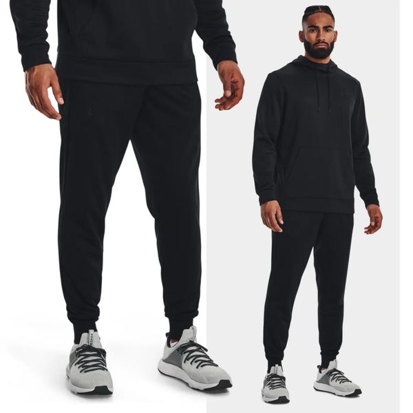 Spodnie dresowe męskie UNDER ARMOUR 1373362. Czarne spodnie dresowe męskie Under Armour, bez wzorów, z dresówki. Za 149.99 zł.