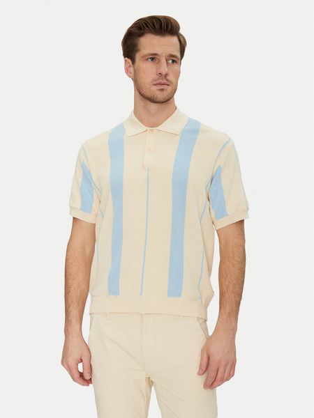 Blend Polo 20717954 Beżowy Regular Fit. Brązowe koszulki polo męskie Blend, l, bez wzorów, z bawełny, bez kołnierzyka, bez ramiączek. Za 99.99 zł.